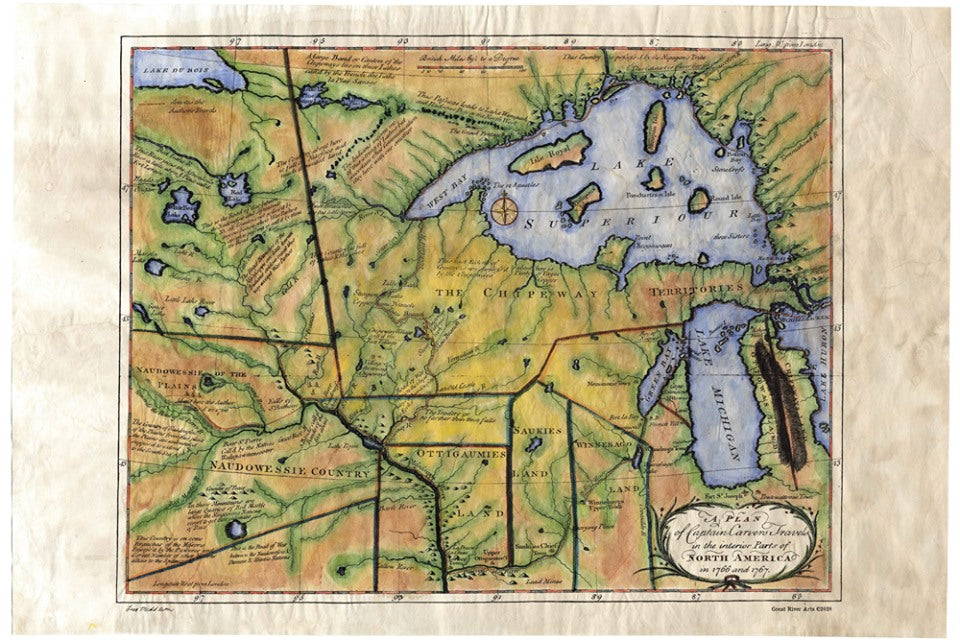 027 Carver Map of one Early route to the Northwest passage 1781
