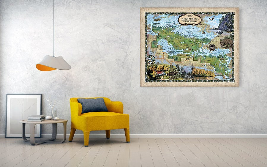 257 Custom map of Voyageurs National Park designed by Lisa Middleton