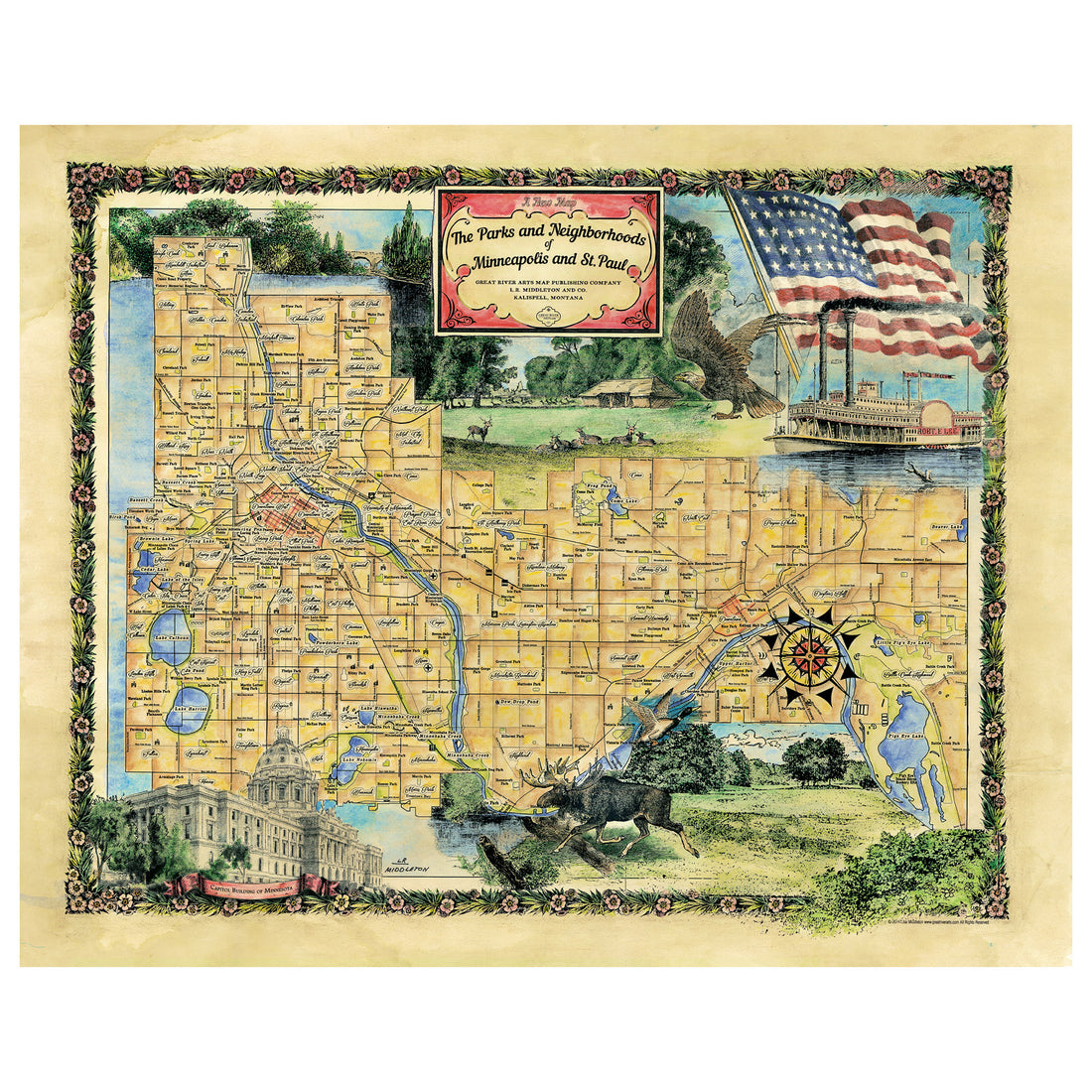 Discovery Map Series: Parks and Neighborhoods of Minneapolis and St. Paul, Minnesota image