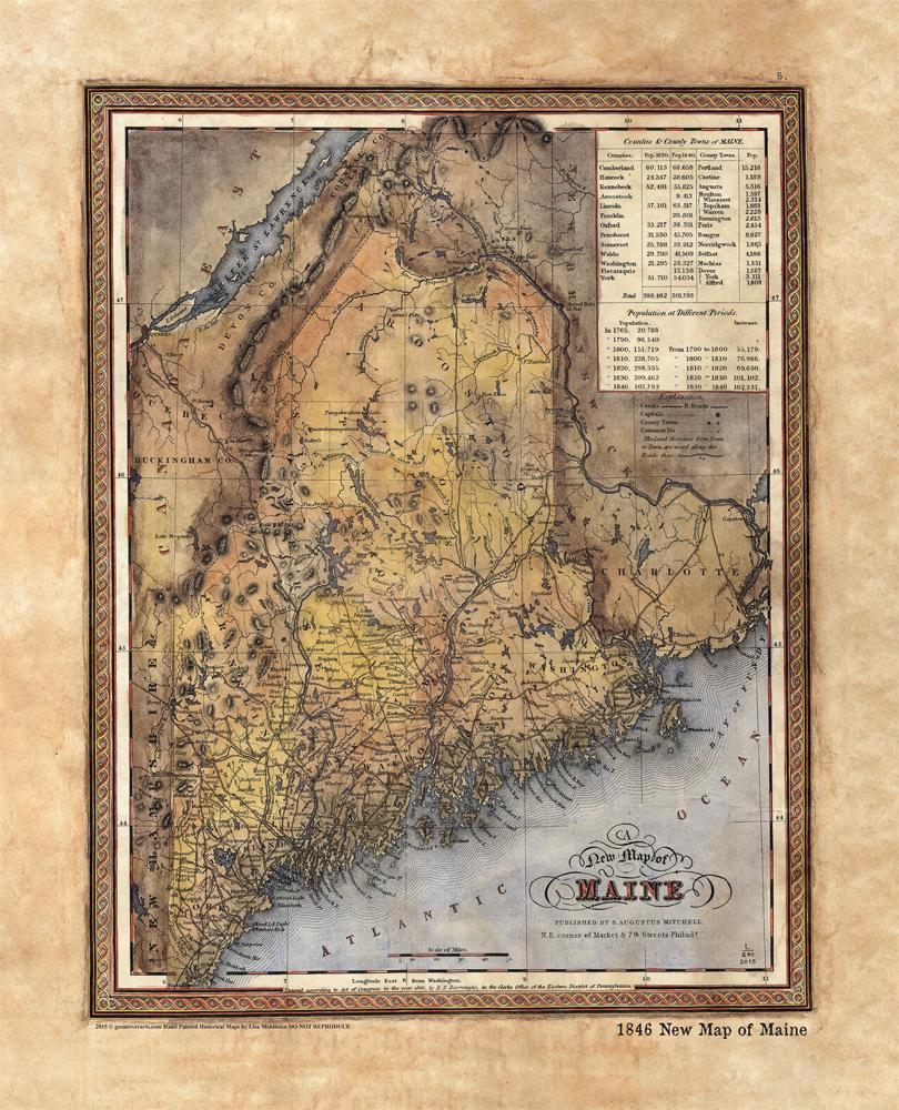 Discovery Map Series: 1846 New Map Of Maine image