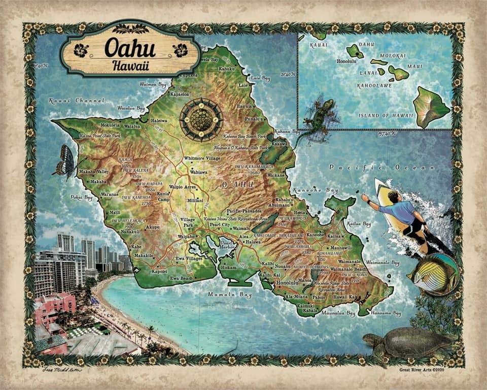Travel Tuesday Map Feature: Oahu, Hawaii image