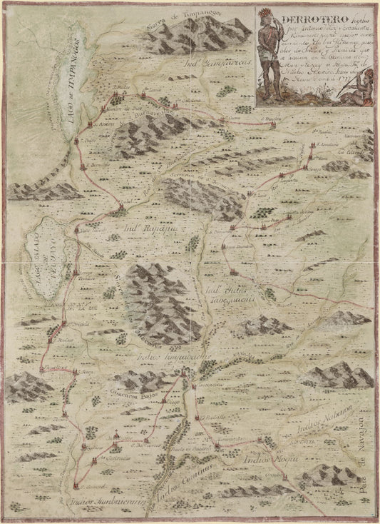 Derrotero Mission Map from Monterrey to Santa Fe image