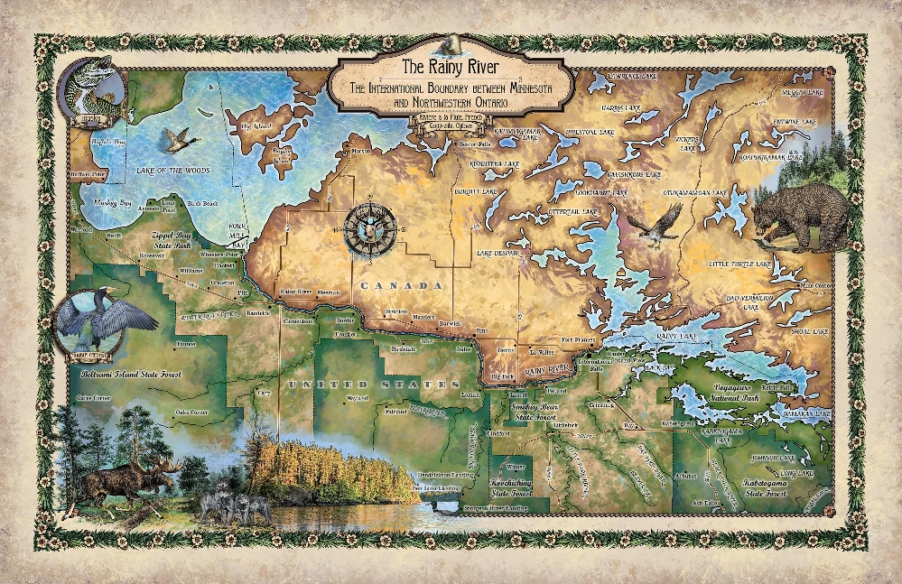 Tuesday Map Feature: Rainy River, International Border Between Minnesota And Ontario image