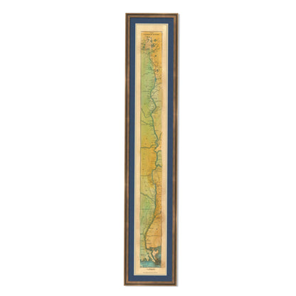 Great River Arts Father of Waters 1887 Mississippi River Map Art Gift - Paper Wall Map Art for Travelers - Lisa Middleton House Decor Artwork - Print Historical Map Poster Wall Decor