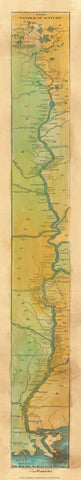 Great River Arts Father of Waters 1887 Mississippi River Map Art Gift - Paper Wall Map Art for Travelers - Lisa Middleton House Decor Artwork - Print Historical Map Poster Wall Decor