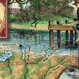Lakes of Sawyer County and Vicinity Wisconsin Map Art Print Poster Artwork Vintage Style Abstract Wall-Unframed Great Home Decor & Gift