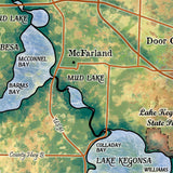 Great River Arts The Lakes of Madison Wi Historic Map Reproduction Artwork Wall Art Print Vintage