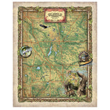The Lake of Washington County and Vicinity Wisconsin Map Art Print Poster Artwork Vintage Abstract Wall-Unframed Great Home Decor & Gift