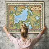 Great River Arts Ten Mile Lake Historic Map Reproduction Artwork Wall Art Print Vintage