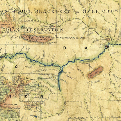 80 Montana Territory 1883 Vintage map,Vintage map art,Montana vintage map,old map,antique maps,map antique,montana map,coastal art,map vinta
