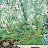 Great River Arts Whitefish Ski Runs Historic Map Reproduction Artwork Wall Art Print Vintage