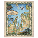 Petoski Lakes Traverse City Michigan Historic Map Art Print Poster Artwork Vintage Style Abstract Wall-Unframed Great Home Decor & Gift