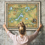Great River Arts Lakes of The Kettle Moraine Historic Map Reproduction Artwork Wall Art Print Vintage