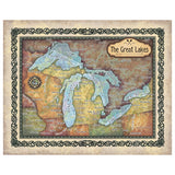 Great lakes map, lake superior, Michigan, Erie, Huron, Canada map, lake art, rustic decor, great lakes decor, cabin art, lake art, wall map