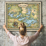 Great River Arts Vermilion Lake Historic Map Reproduction Artwork Wall Art Print Vintage