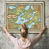 Great River Arts Lake Belle Taine Minnesota Lake Art Historic Map Reproduction Artwork Wall Art Print Vintage