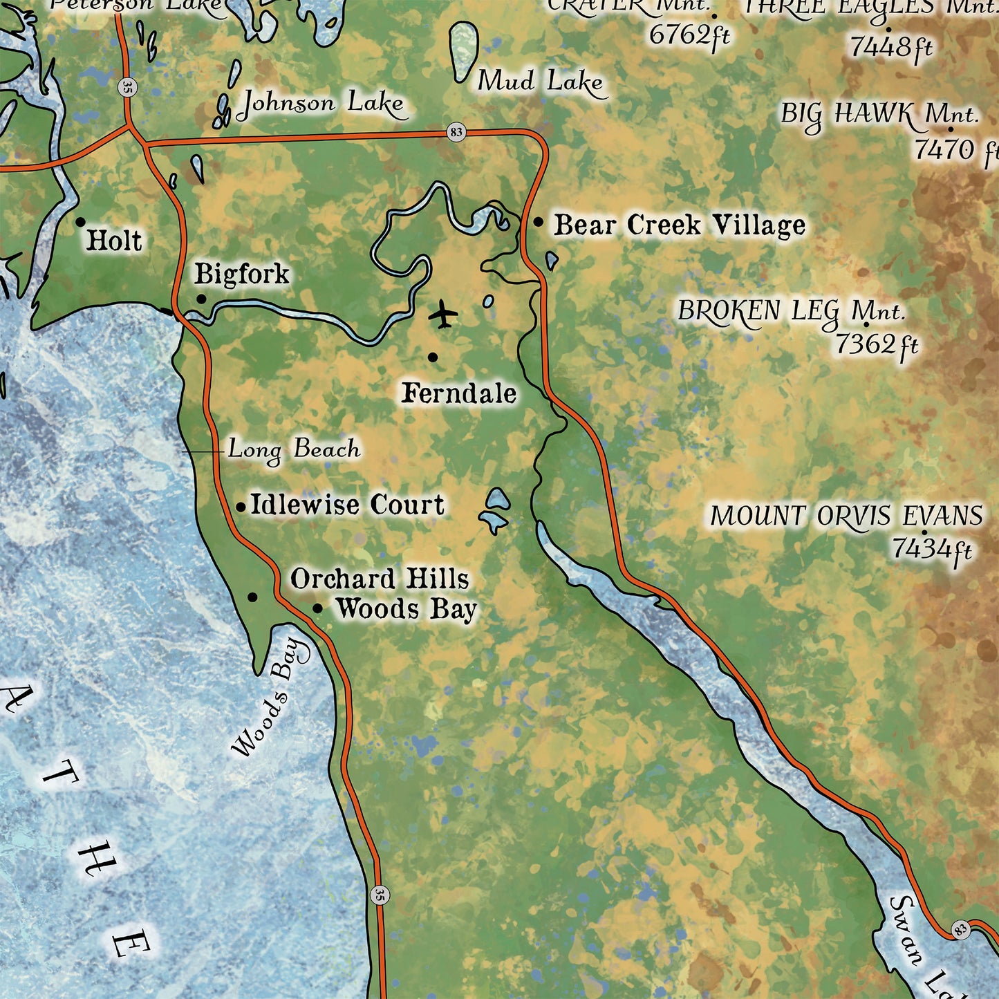 flathead lake, flathead lake mt, flathead lake map, map flathead lake, montana map, map montana, montana, montana art, western decor, horse