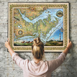 North Carolina Map, Carolina Map, Vintage North Carolina, Large Map, Coastal Map, Vintage Map Print, Coastal Map Wall Art, Beaufort NC Map