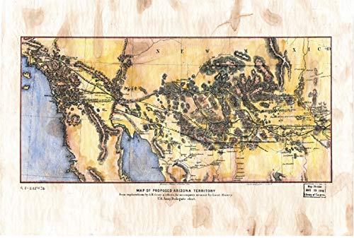 Great River Arts Antique California Baja Arizona New Mexico Santa Fe Trail Historic Map Reproduction Artwork Wall Art Print Vintage