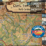 Lake Hiwassee Historic Map Art Blanket Throw Soft Polar/Silky/Sherpa Fleece Vintage Warm Blanket For Bed Sofa Couch Gift & Winter Travel