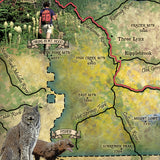 Mt.Hood Recreation Area Park Oregon Antique Map Art Blanket Throw Sherpa Fleece Artwork Blanket For Bed Sofa Couch Travel Gift