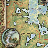 Cisco Lakes Wisconsin and Michigan Upper Peninsula Map Art Print Poster Artwork Vintage Style Abstract Wall-Unframed Great Home Decor & Gift