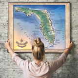 265-The coasts of Florida Vintage map,Vintage map art,Florida vintage map,old map,antique maps,map antique,flordia map,coastal art,map vinta