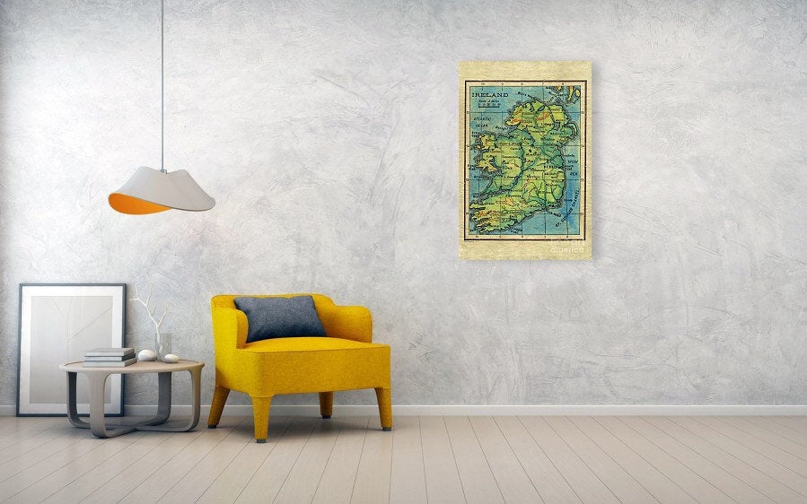 Vintage Ireland Map, Ireland Map, Ireland Map for Framing, Irish Map, Emerald Isle, Family Heritage Gift, Irish Gift, Ireland decor, Ireland