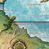 Maui Hawaii Historic Map Art Print Poster Artwork Vintage Style Abstract Wall-Unframed Great Home Decor & Gift