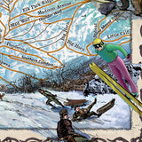 Big Sky Ski Runs Montana Historic Map Art Print Poster Artwork Vintage Style Abstract Wall-Unframed Great Home Decor & Gift