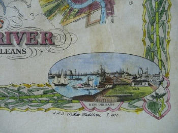 Mississippi River, Plantation Map, historic mississippi river map, plantations, river map, vintage historic antique map, river gift, map art