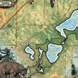 Rice Lake Chain of Lakes Minnesota Historic Map Art Print Poster Artwork Vintage Style Abstract Wall-Unframed Great Home Decor & Gift