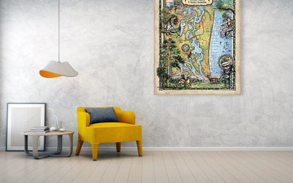 Amelia Island Florida , amelia island, amelia island map, Florida Art, florida decor, tropical decor, st augustine, florida gifts