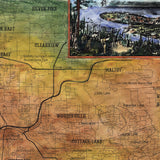 Lake Washington Seattle Historic Map Art Print Poster Artwork Vintage Style Abstract Wall-Unframed Great Home Decor & Gift
