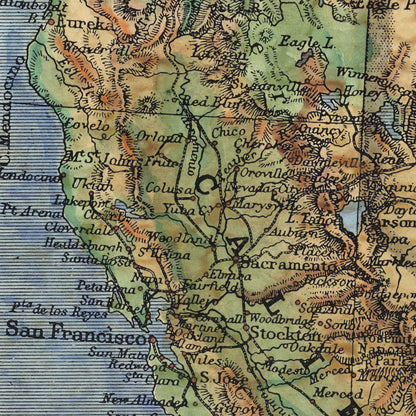 California, San Francisco ,Los Angeles, Oakland, san francisco map, los angeles map, san francisco art, los angeles art, california gifts