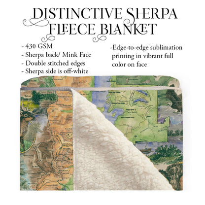 Teton Trails National Park Wyoming Blanket Double Stitched Edges Cozy Luxury Fluffy Super Soft 430 GSM Polyester Throw Blanket