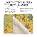 Minneosta Mississippi River Lake Itaska Map River Blanket Double Stitched Edges Luxury Fluffy Super Soft 430 GSM Polyester Throw Blanket
