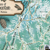 Great River Arts Big Mountain Ski Runs Historic Map Reproduction Artwork Wall Art Print Vintage