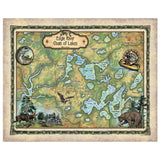 Eagle River Chain of Lake Wisconsin Historic Map Art Print Poster Artwork Vintage Style Abstract Wall-Unframed Great Home Decor & Gift