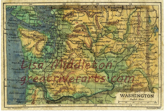 131 Washington 1906 11x14" vintage historic antique map poster print