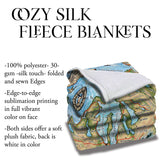 Petoski Lakes Traverse City Sherpa Fleece Blanket Double Stitched Edges Cozy Luxury Fluffy Super Soft 430 GSM Polyester Throw Blanket