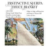 St Lucie Inlet Florida Map Art Blanket Throw Polar/ Silky/ Sherpa Fleece Warm Blanket for Winter Bed Couch Sofa Chair Dorm Gift & Travel