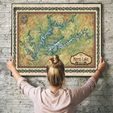 Norris Lake Tennessee Historic Map Art Print Poster Artwork Vintage Style Abstract Wall-Unframed Great Home Decor & Gift