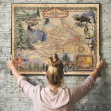 Jackson Hole Mountain Resort Wyoming ski map, skier gift, rustic decor, cabin decor, Vintage style map, poster print, art by Lisa Middleton