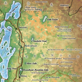 Lake Champlain Vermont New York Historic Map Art Print Poster Artwork Vintage Style Abstract Wall-Unframed Great Home Decor & Gift