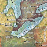 Great lakes map, lake superior, Michigan, Erie, Huron, Canada map, lake art, rustic decor, great lakes decor, cabin art, lake art, wall map