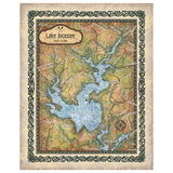 Lake Jocassee South Carolina Historic Map Art Print Poster Artwork Vintage Style Abstract Wall-Unframed Great Home Decor & Gift