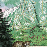 Great River Arts Big Mountain Ski Runs Historic Map Reproduction Artwork Wall Art Print Vintage