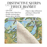 Whitefish Chain of Lakes Minnesota Map Blanket Double Stitched Edges Cozy Luxury Fluffy Super Soft 430 GSM Polyester Throw Blanket