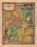 203 Turquoise Trail New Mexico vintage historic antique map poster print by Lisa Middleton